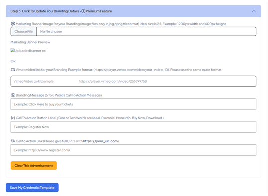 Branding details page