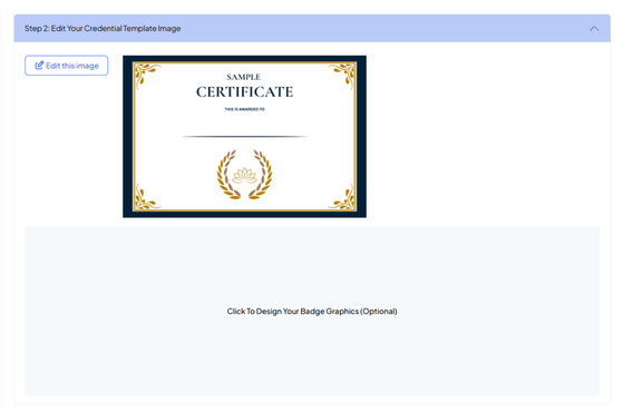 Credential customisation page