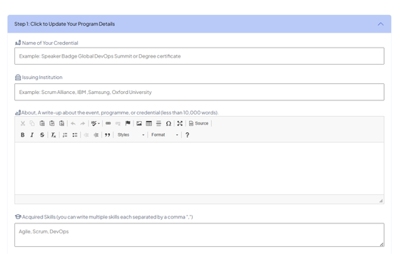 Program details page
