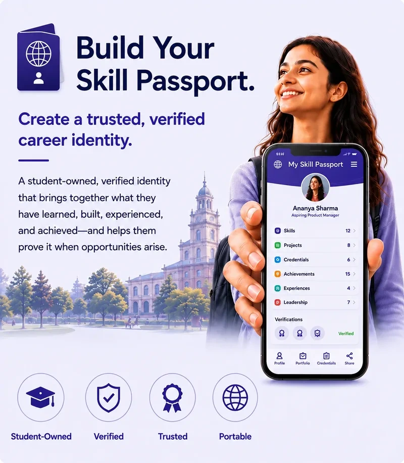 SkillStory Skill Passport overview with skills, projects, credentials and achievements in one learner record