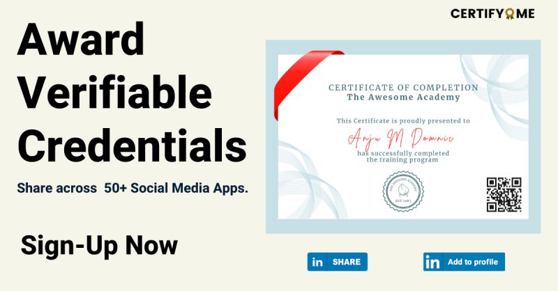 Don't just issue certificates, award verifiable and sharable Credentials to your Learners