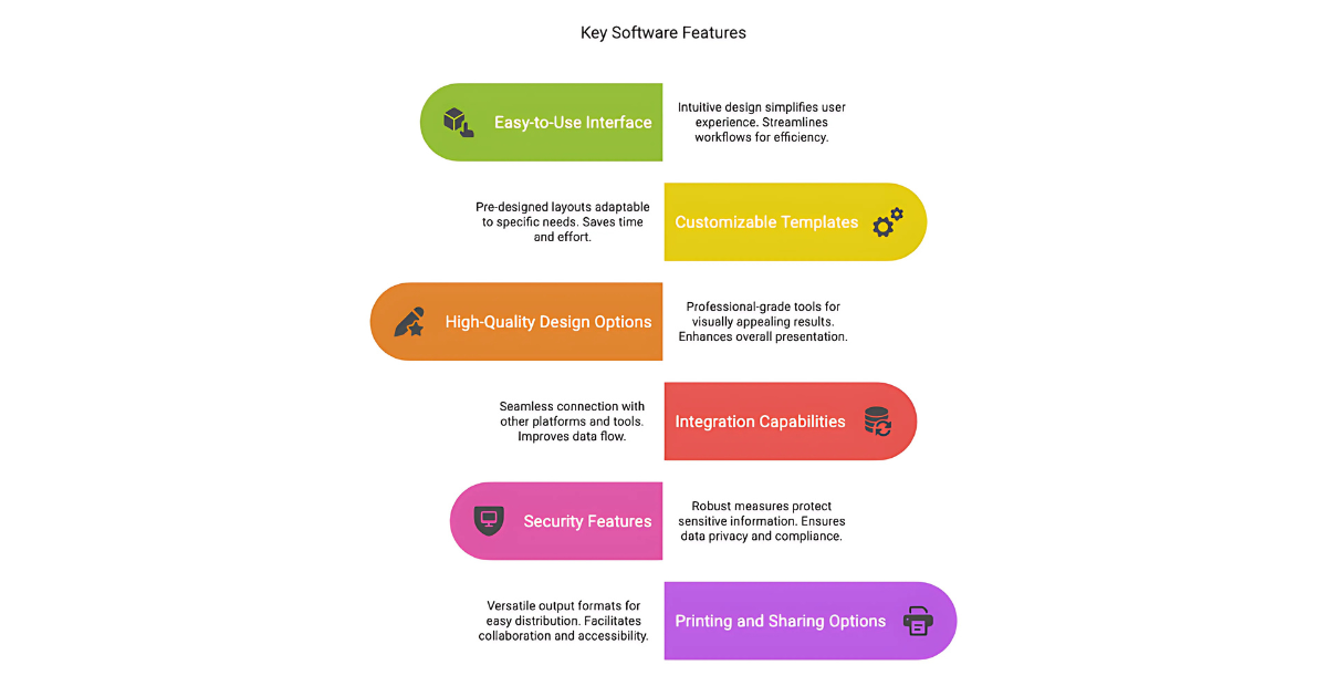 Key software features in certificate maker software