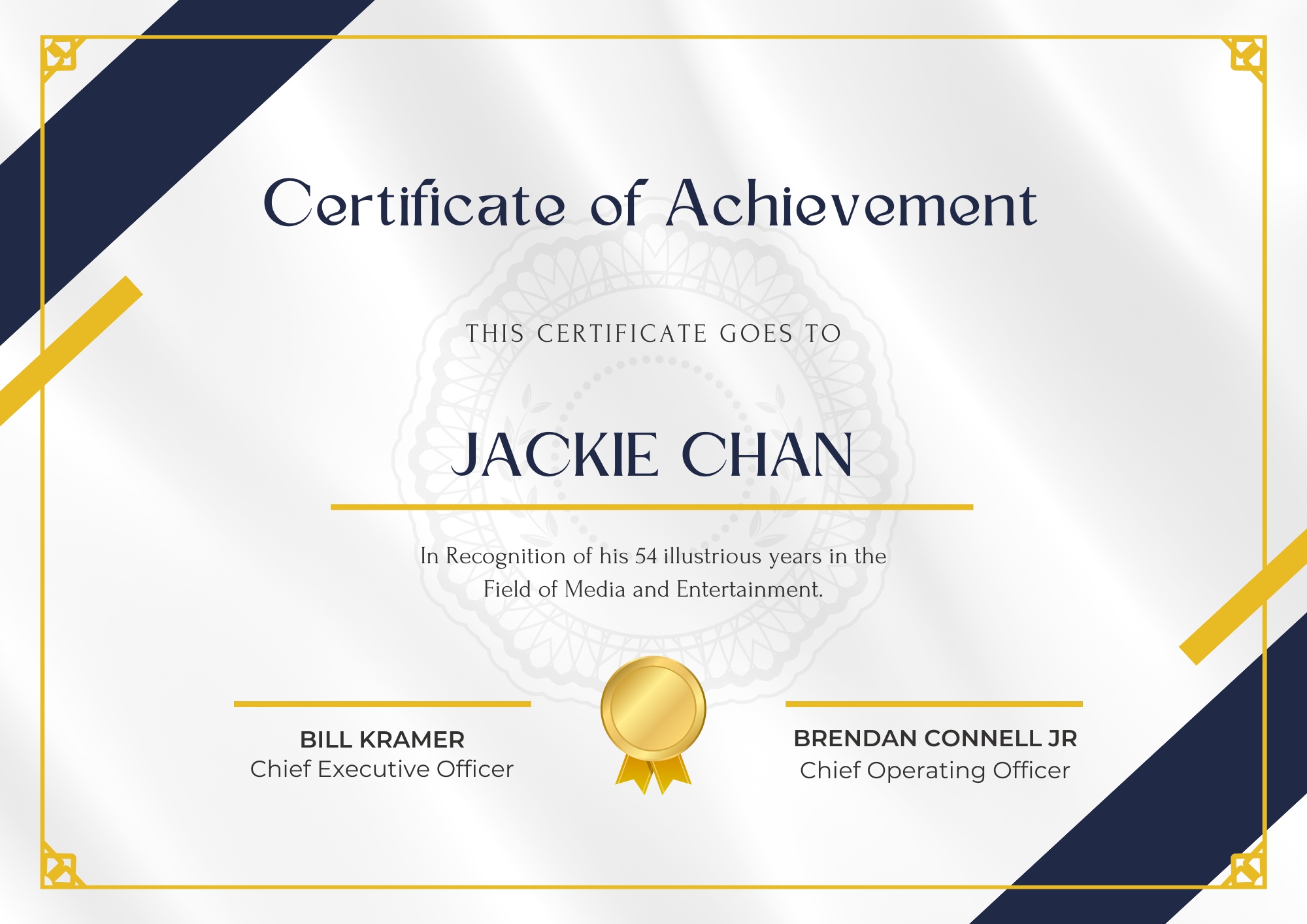 Certificate of Achievement Example